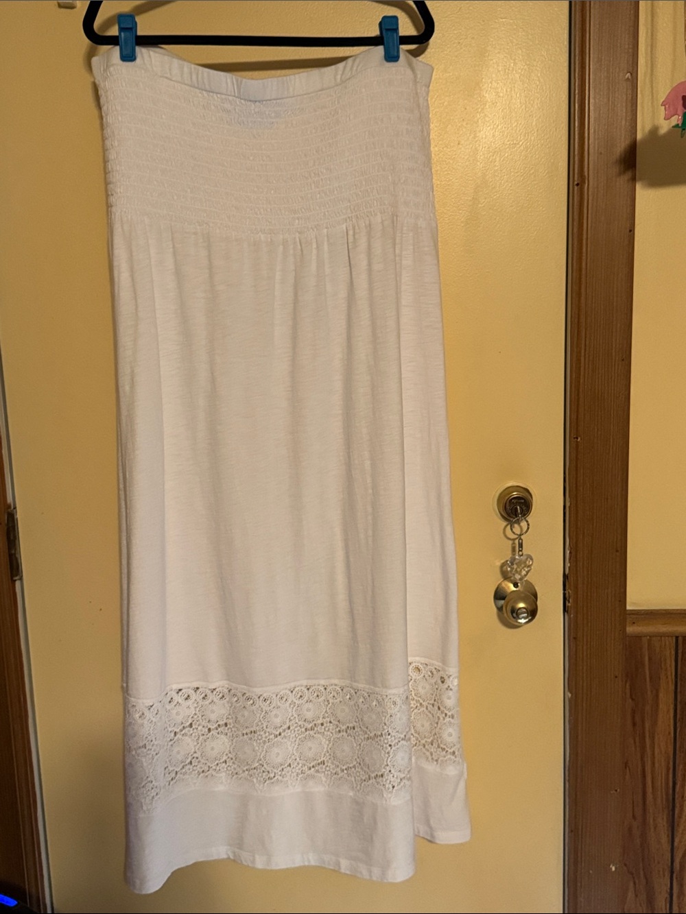🐷 Belle Beach by Kim Gravel Petite Smocked Maxi Cover Up Dress A498320 QVC - Picture 2 of 11
